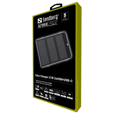 Solar Charger 21W 2xUSB+USB-C